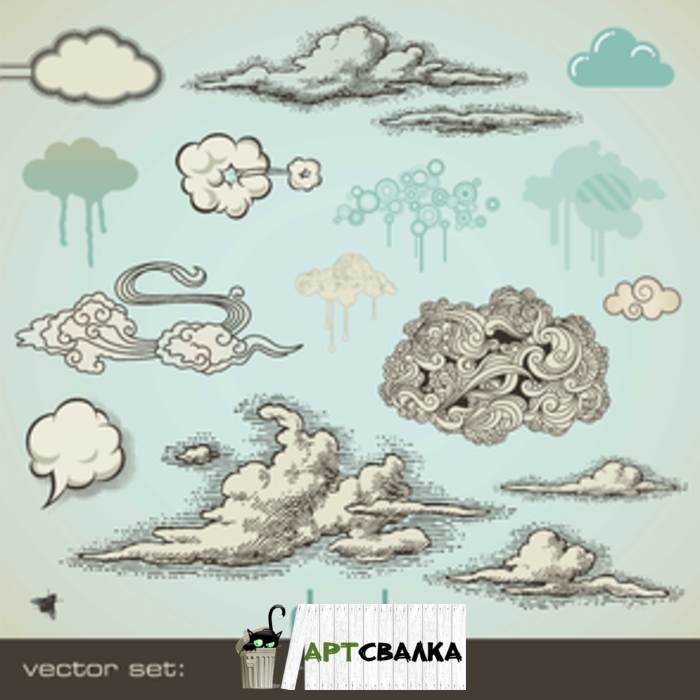 Комикс облака и выхлопы | Comic clouds and exhausts